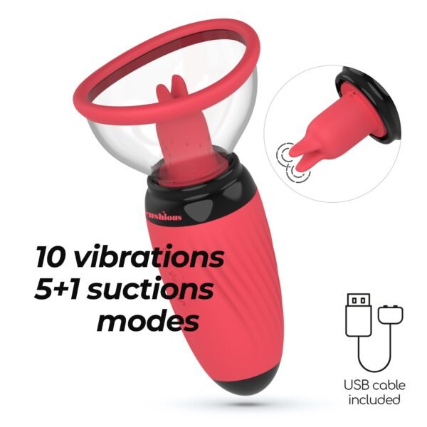Bomba de succión vulvar con lenguas vibradoras Scarlet – Crushious