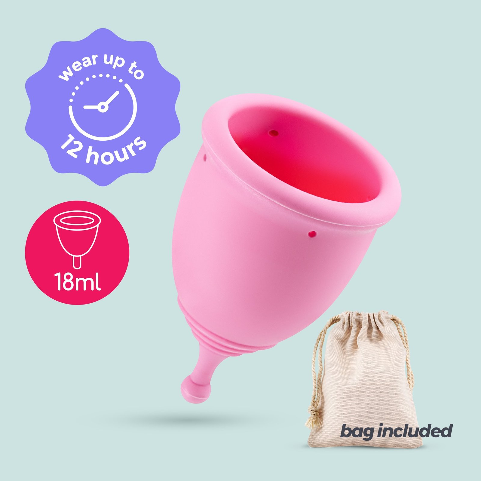 Copa menstrual Minerva talla XS con bolsa – Crushious