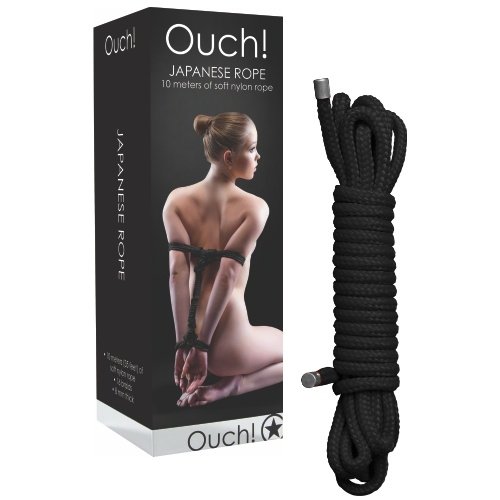 Cuerda de bondage japonesa de nylon 10 m negra – Ouch!