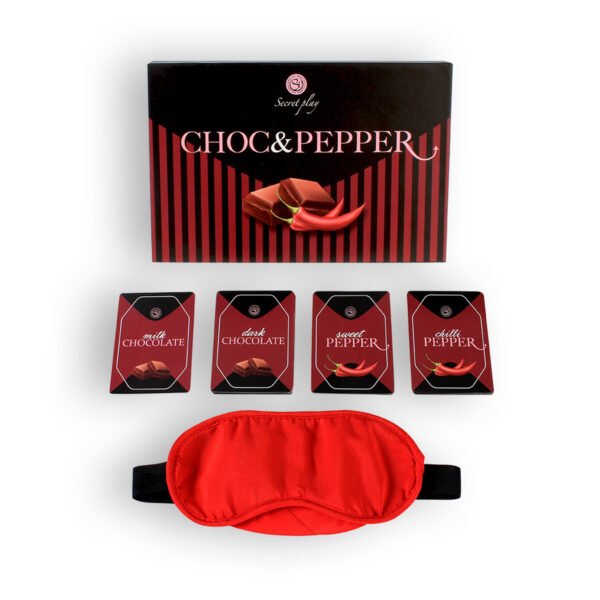 Juego erótico Choc & Pepper con antifaz – Secret Play