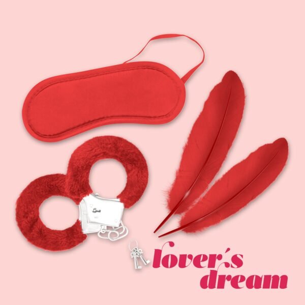 Kit bondage Lover's Dream con esposas, antifaz y plumas – Crushious