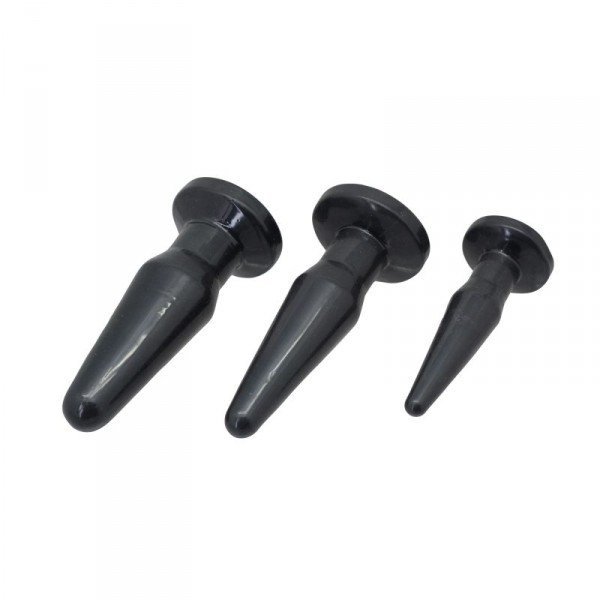Kit de dilatación anal 3 plugs Timeless negros