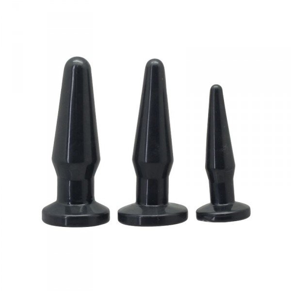 Kit de dilatación anal 3 plugs Timeless negros