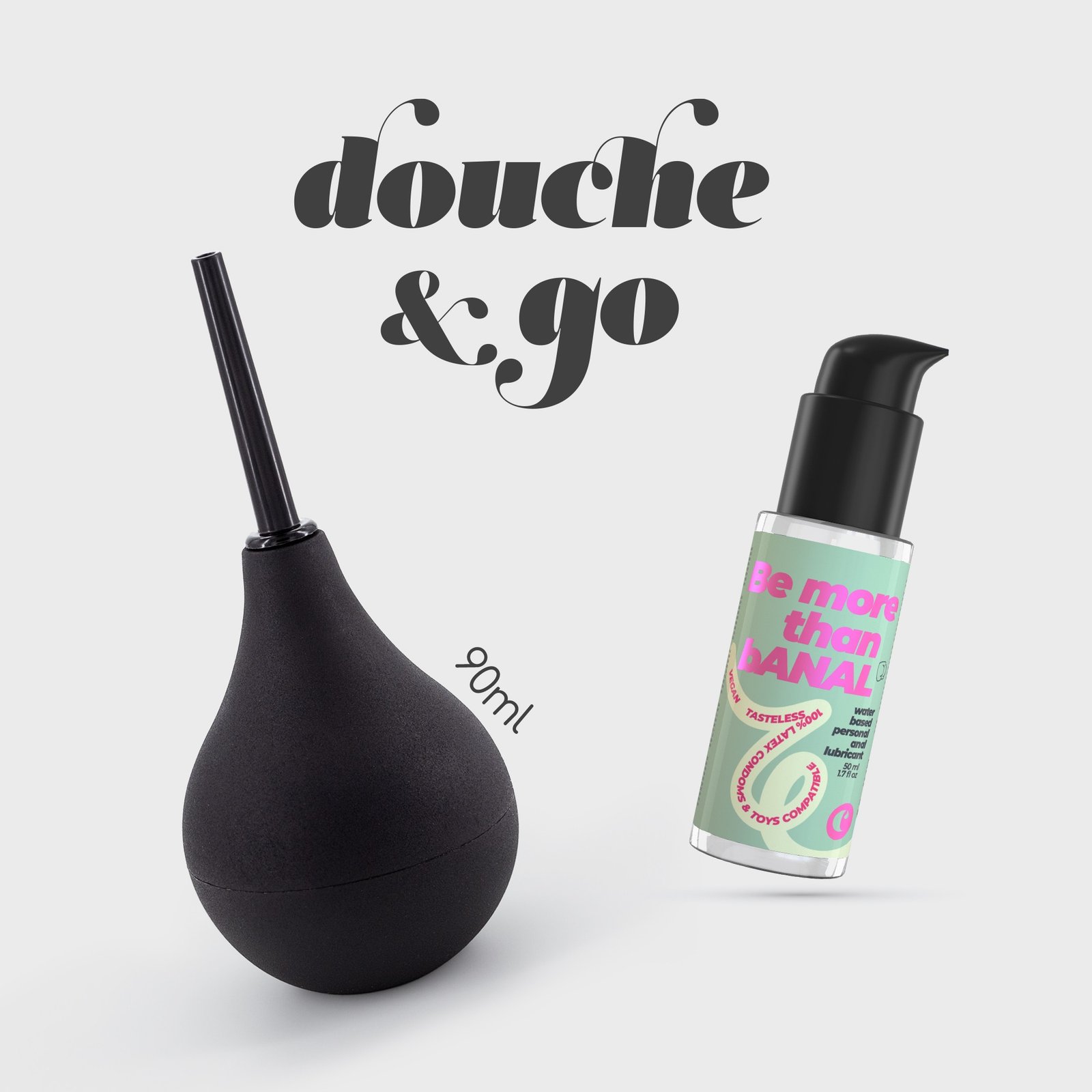 Kit ducha anal 90 ml y lubricante anal 50 ml Douche & Go – Crushious