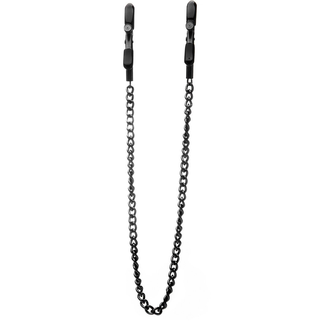 Pinzas para pezones ajustables con cadena negras – Ouch!