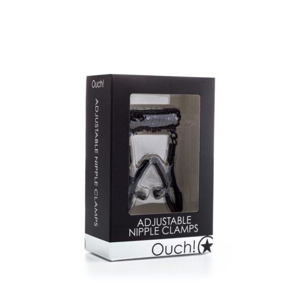 Pinzas para pezones ajustables con cadena negras – Ouch!