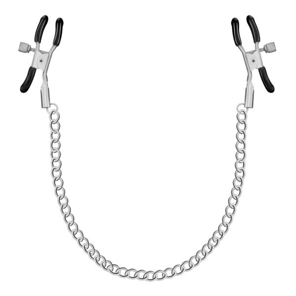 Pinzas para pezones con cadena plateada – Crushious
