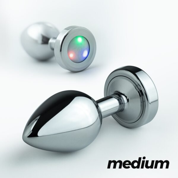 Plug anal metálico con luz LED Borealis mediano – Crushious