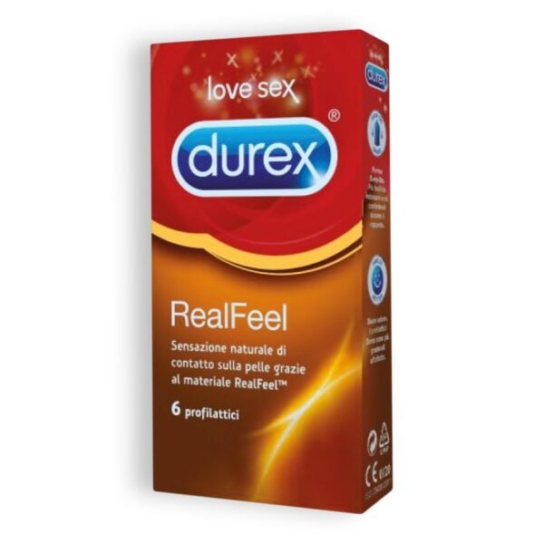 Preservativos Durex Real Feel sin látex, 6 unidades