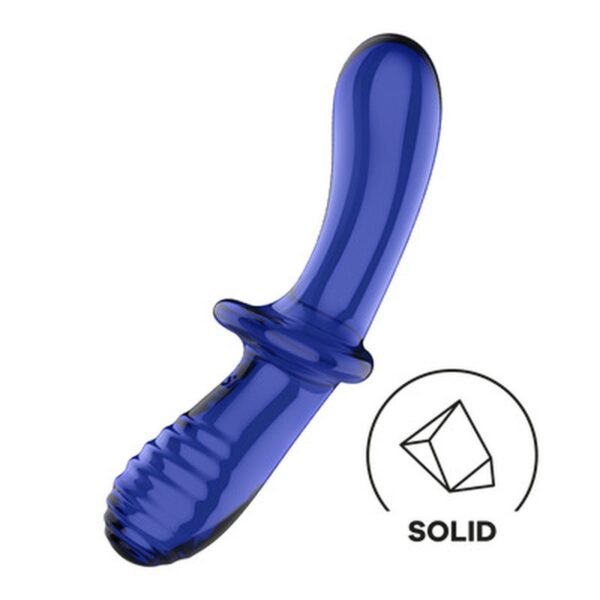 Satisfyer Double Crystal dildo de cristal azul
