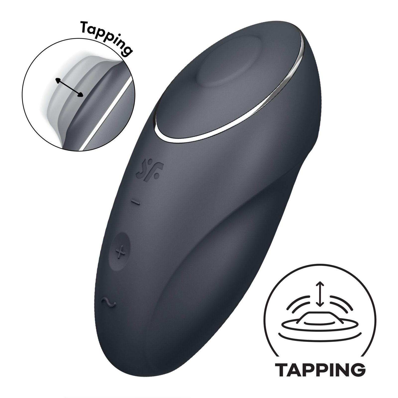 Satisfyer Tap & Climax 1 vibrador de golpeteo gris