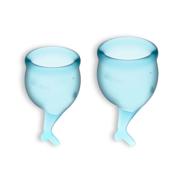 Set de 2 copas menstruales Feel Secure azul – Satisfyer