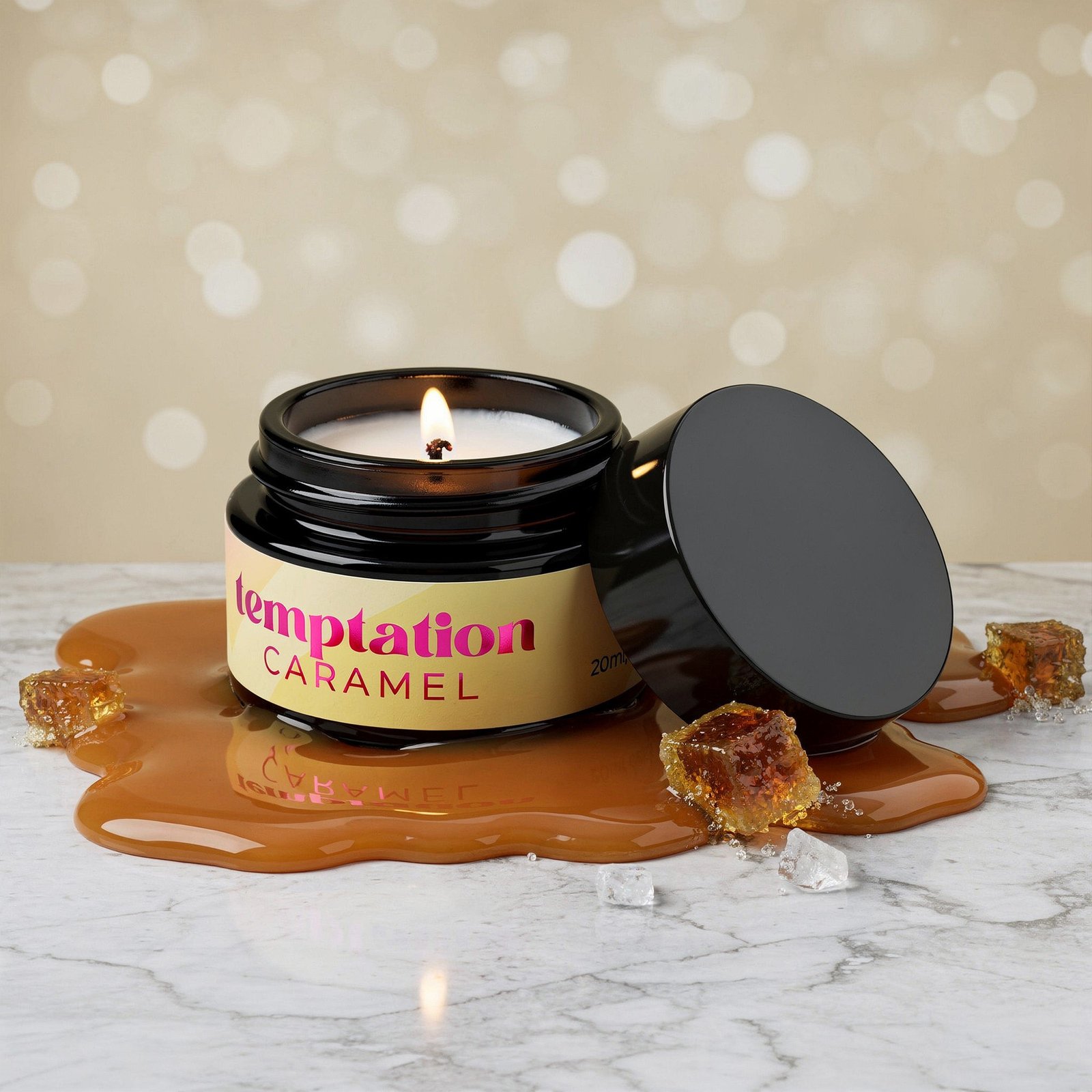 Vela de masaje con feromonas Temptation caramelo – Crushious