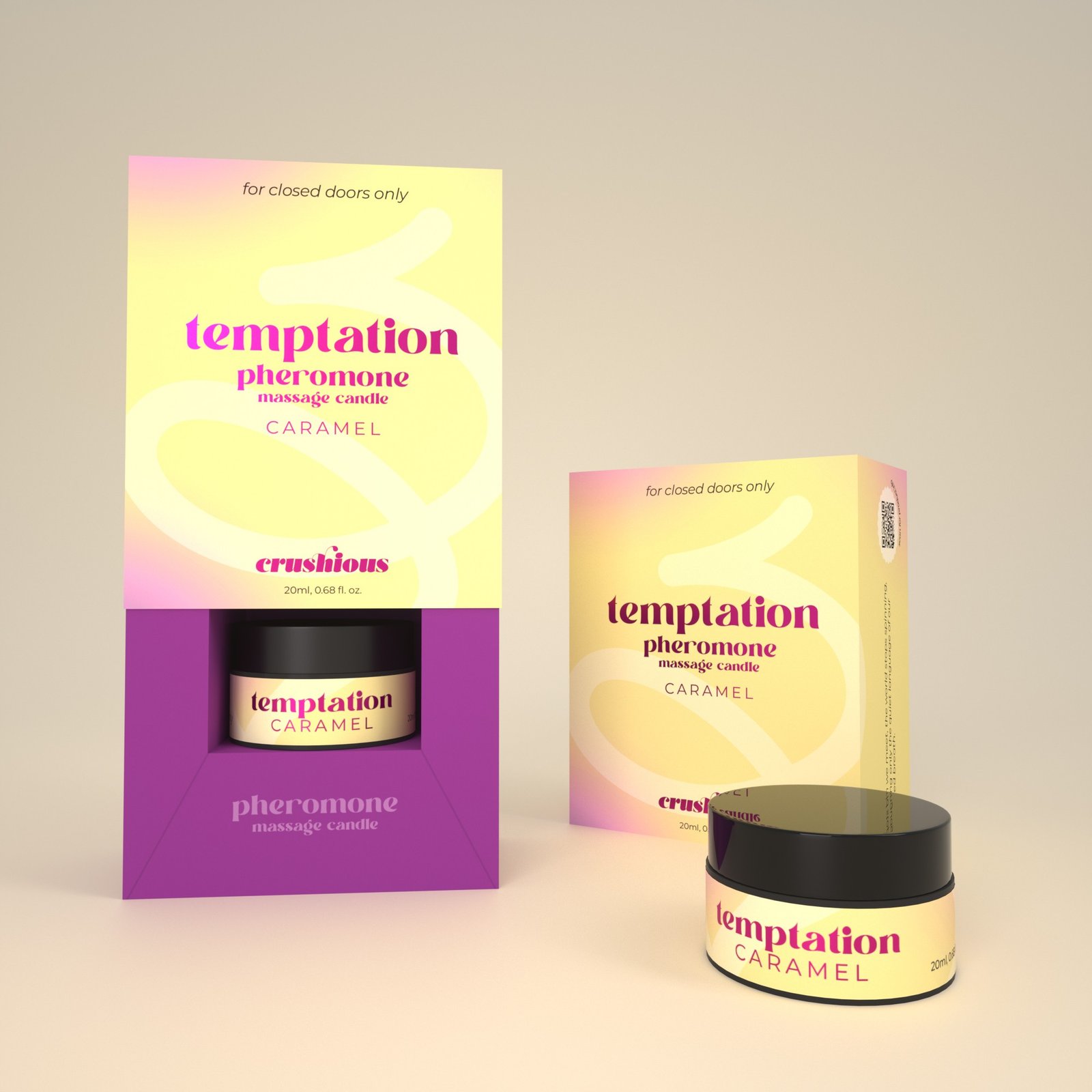 Vela de masaje con feromonas Temptation caramelo – Crushious