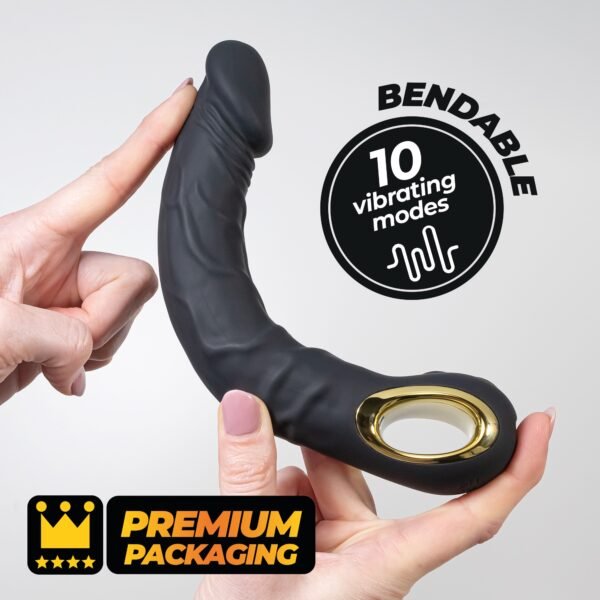 Vibrador realista flexible Magnus Bend negro – Crushious